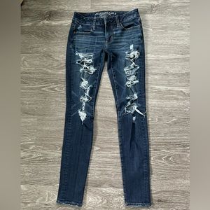 American Eagle Distressed Jean Jeggings- size 0